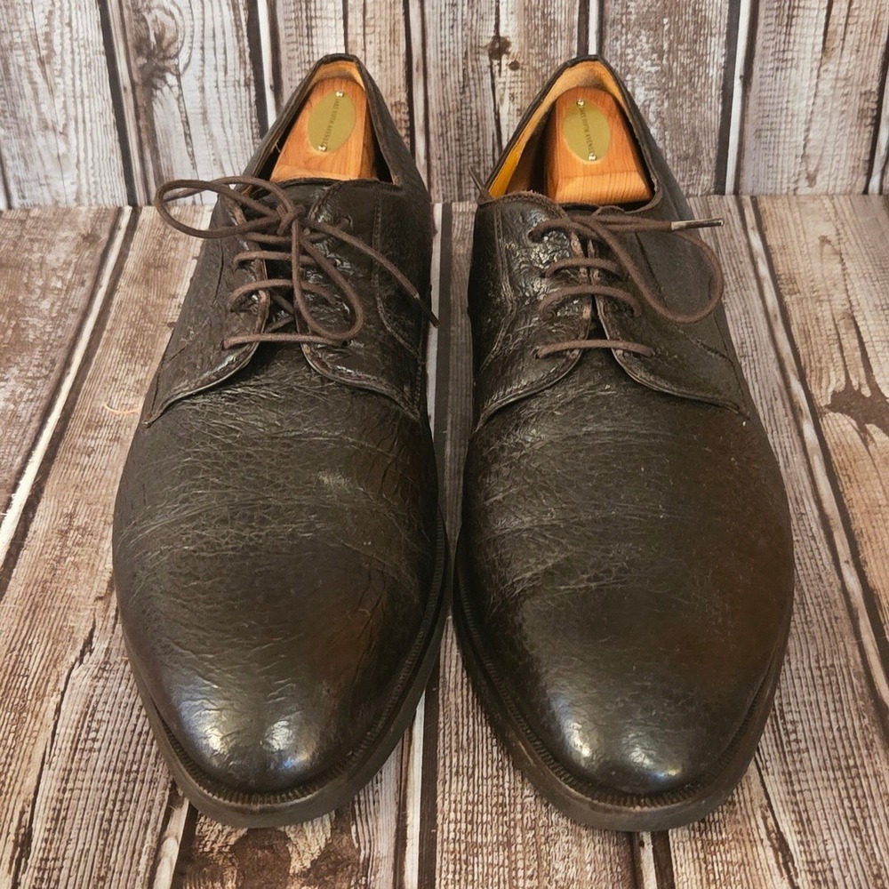 Sz 13 US Mens Magnanni Cusco Flex Brown Peccary Leather Derby Dress Shoes VGUC! - Picture 2 of 12